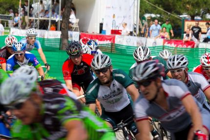 Cyclist smiling in Tour of Elk Grove