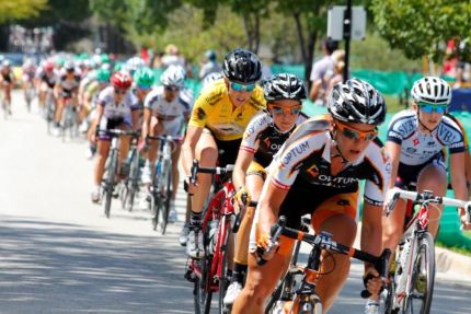 Women racers near finish line at TOEG