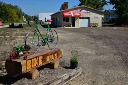 Bike Haus Bike Shop next to bike trail