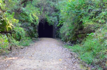 Northern entrance to Badger State Trail tunnel