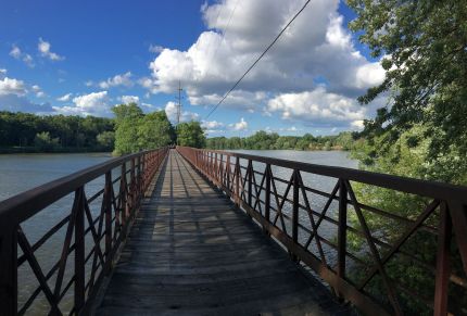Long bridge on Fox River Trail