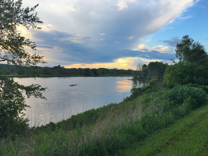 Sunset along the Fox River Trail