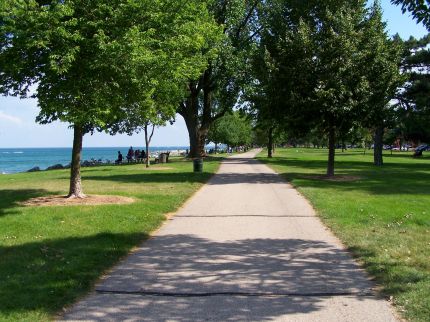 Bike path along Lake Michigan