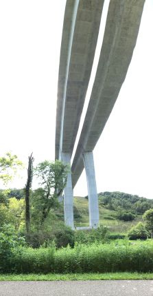 Tall bridge for interstate over Little Miami Scenic Trail