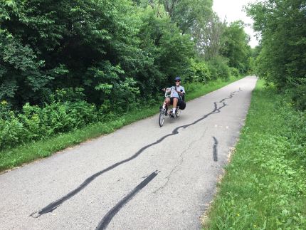 Recumbent Rider on Military Ridge Trail