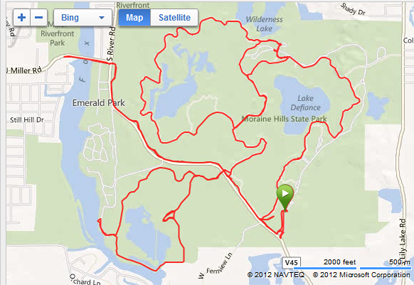 Moraine Hills Bike Ride Map