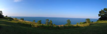 Wide angle view of Lake Michigan