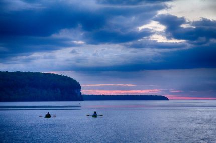 Kayakers at Sunset Eprraim Bay