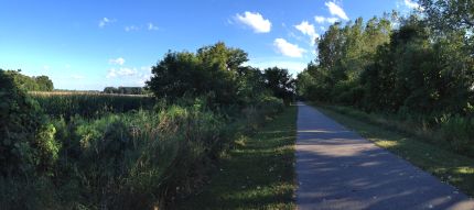 Wide Angle view of the bike trail