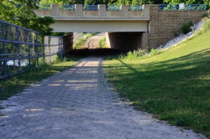 Des Plaines River Trail passing under Euclid Avenue bridge