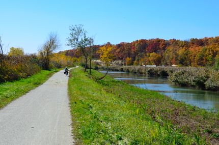 I&M Trail, canal and fall color trees