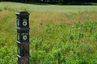 Millennium Trail sign as the trail heads north