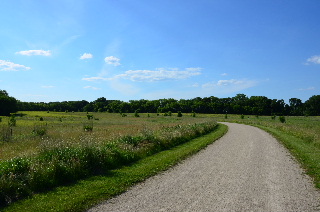 Open prairie section on the trail