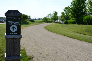 Millennium Trail North sign along Gilmer Road section