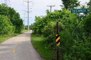 Deerpath sign on Skokie Bike Trail
