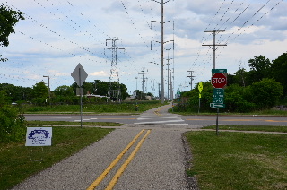 Old Elm Road intersection on bike path