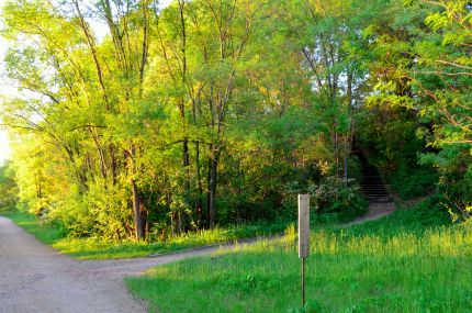 Stairway leading to Great River Trail