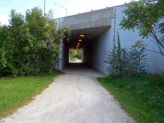 Tunnel under road on IPP bike path