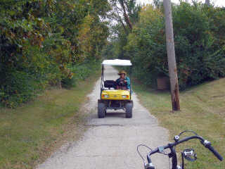 Golf Cart on IPP bike path