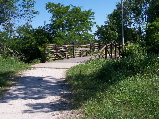 Bridge on bike path at state park