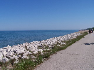 Bike path along Lake Michigan