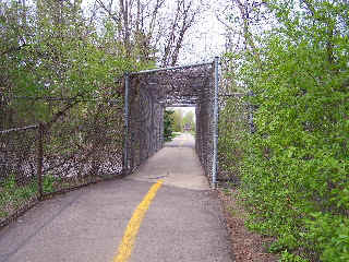 Chain Link Fenced Bridge on Bike Trail
