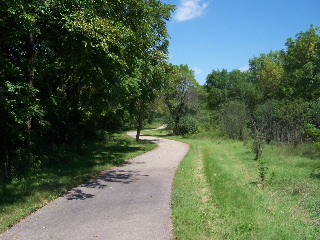 The River bend Trail winding out to route 31