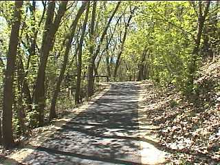 Bike trail by the library