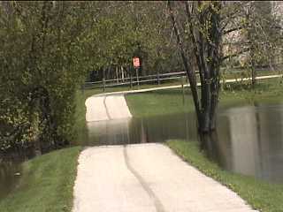 Some flooding on the Palatine Trail