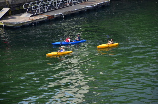 Kayaker on the Chicago River