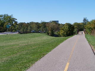 the Busse Woods bike trail parallel to Higgins...