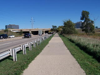The Busse Woods bike trail along Golf Road.