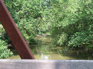 View from one of the bridges on bike trail