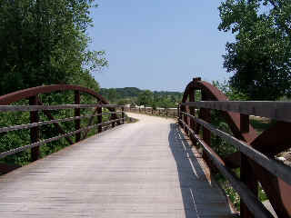The bike trail bridge before Independence Grove