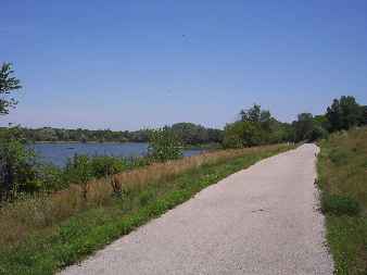 The Fox River Trail next to the Fox River