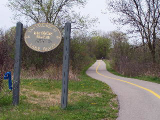 Here's the first sign for the Robert McClory Bike Path (in Lake Bluff).