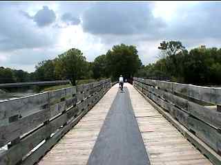 Long bike trail bridge