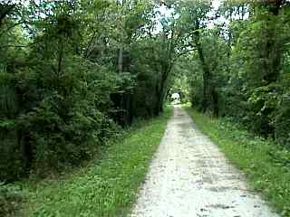 Long straight section of the I&M canal bike trail