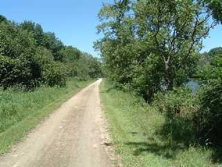 the trail that follows the Red Cedar River