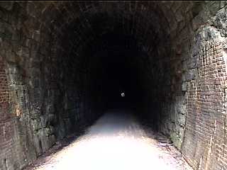 Entering tunnel #2 on Elroy Sparta Trail