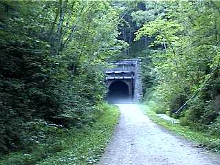 The wooded and misty tunnel #2 along the Elroy Sparta trail