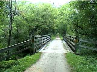 Wooden bridge on ES Trail in Wisconsin