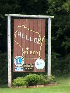 Hello Elroy, Wisconsin sign