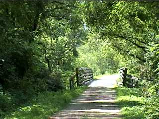 Scenic old bridge on bike trail